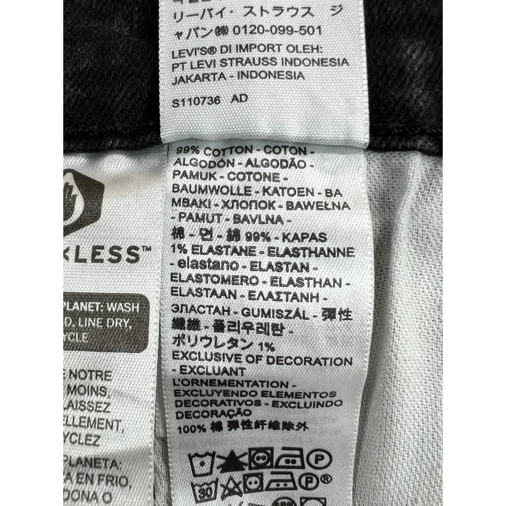 Levis 512 Jeans Mens 31x30 Black Slim Tapered Stretch Denim Charcoal Wash
